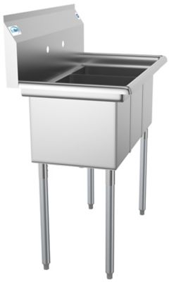 Image showing  36 in. Three Compartment Stainless Steel Commercial Sink, Bowl Size 10 in. x 14 in. x 10 in.