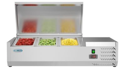 Image showing  40 in. Three Pan Refrigerated Countertop Condiment Prep Station, SCDC-3P-SG