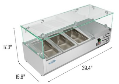 Image showing 5 th KoolMore 40 in. Three Pan Refrigerated Countertop Condiment Prep Station