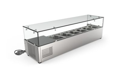 Image showing  59 in. Six Pan Refrigerated Countertop Condiment Prep Station, Scdc-6P-Ssl