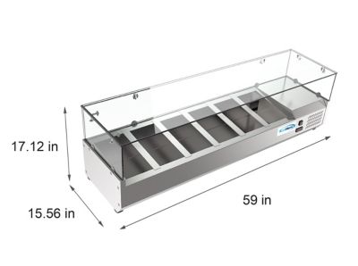 Image showing  59 in. Six Pan Refrigerated Countertop Condiment Prep Station, Scdc-6P-Ssl