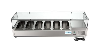 Image showing  59 in. Six Pan Refrigerated Countertop Condiment Prep Station, Scdc-6P-Ssl
