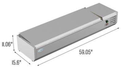 Image showing  59 in. Six Pan Refrigerated Countertop Condiment Prep Station