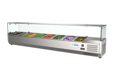 Image showing 5 th KoolMore 71 in. Eight Pan Refrigerated Countertop Condiment Prep Station, SCDC-8P-SG