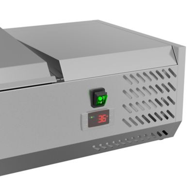 Image showing  71 in. Eight Pan Refrigerated Countertop Condiment Prep Station, SCDC-8P-SSL