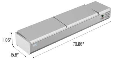 Image showing  71 in. Eight Pan Refrigerated Countertop Condiment Prep Station, SCDC-8P-SSL