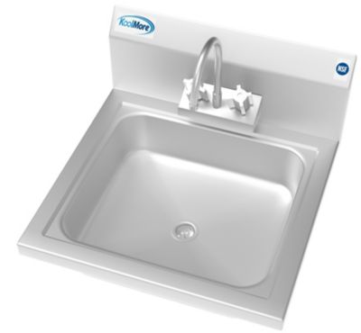 KoolMore 17 in. Stainless Steel Commercial Hand Sink with Gooseneck Faucet, Bowl Size 14 in. x 10 in. x 5 in., SH17-4GNF