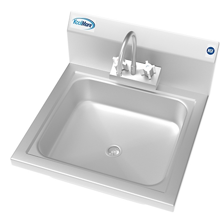 KoolMore 17 in. Stainless Steel Commercial Hand Sink with Gooseneck Faucet, Bowl Size 14 in. x 10 in. x 5 in., SH17-4GNF