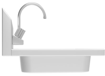 Image showing  17 in. Stainless Steel Commercial Hand Sink with Gooseneck Faucet, Bowl Size 14 in. x 10 in. x 5 in., SH17-4GNF