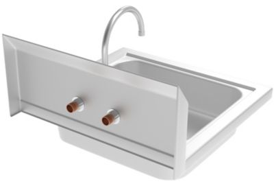 Image showing  17 in. Stainless Steel Commercial Hand Sink with Gooseneck Faucet, Bowl Size 14 in. x 10 in. x 5 in., SH17-4GNF