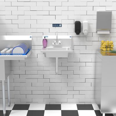 Image showing  17 in. Stainless Steel Commercial Hand Sink with Gooseneck Faucet, Bowl Size 14 in. x 10 in. x 5 in., SH17-4GNF