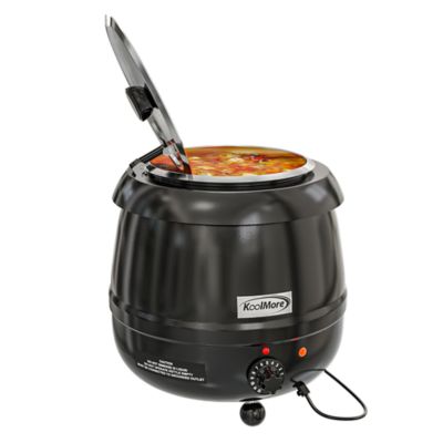 KoolMore 11.5 qt. Round Countertop Black Stainless-Steel Food / Soup Kettle Warmer, SK-BK-3G