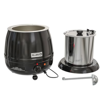 Image showing  11.5 qt. Round Countertop Black Stainless-Steel Food / Soup Kettle Warmer, SK-BK-3G