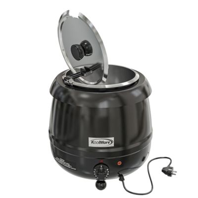 Image showing  11.5 qt. Round Countertop Black Stainless-Steel Food / Soup Kettle Warmer, SK-BK-3G