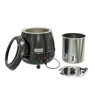 Image showing  11.5 qt. Round Countertop Black Stainless-Steel Food / Soup Kettle Warmer, SK-BK-3G