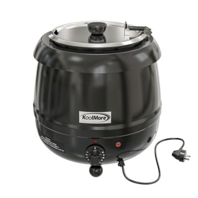 Image showing  11.5 qt. Round Countertop Black Stainless-Steel Food / Soup Kettle Warmer, SK-BK-3G