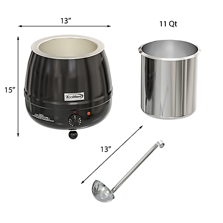 KoolMore 11.5 qt. Round Countertop Black Stainless-Steel Food / Soup Kettle  Warmer, SK-BK-3G at Tractor Supply Co.
