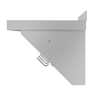 Image showing  12 in. x 48 in. 18 Gauge Stainless Steel Heavy Duty Wall Shelf with Pot Rack, WMPS 1248