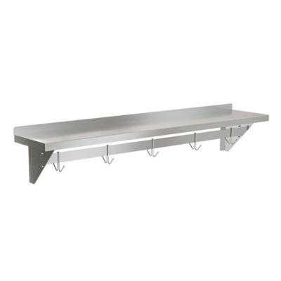 KoolMore 12 in. x 60 in. 18 Gauge Stainless Steel Heavy Duty Wall Shelf with Pot Rack, WMPS 1260