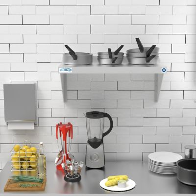 Image showing  12 in. x 24 in. 18 Gauge Stainless Steel Heavy Duty Wall Shelf, WMSH 1224