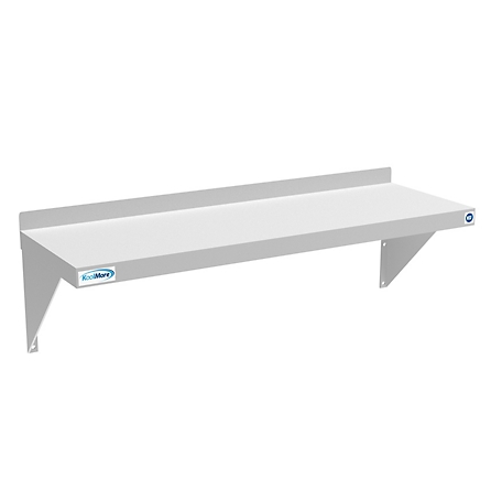 KoolMore 12 x 36 in. 18 Gauge Stainless Steel Heavy Duty Wall Shelf, WMSH 1236