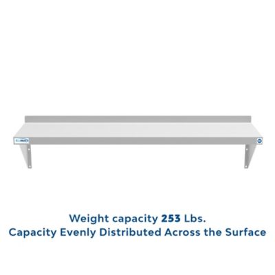 Image showing  12 in. x 48 in. 18 Gauge Stainless Steel Heavy Duty Wall Shelf, WMSH 1248