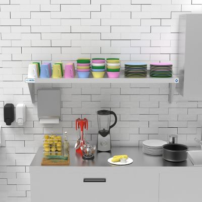 Image showing  12 in. x 48 in. 18 Gauge Stainless Steel Heavy Duty Wall Shelf, WMSH 1248