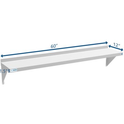 Image showing  12 x 60 in. 18 Gauge Stainless Steel Heavy Duty Wall Shelf, WMSH 1260