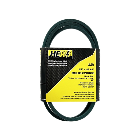 Hero 42 in. Premium OEM Replacement Transmission Drive Belt - John Deere GX20006