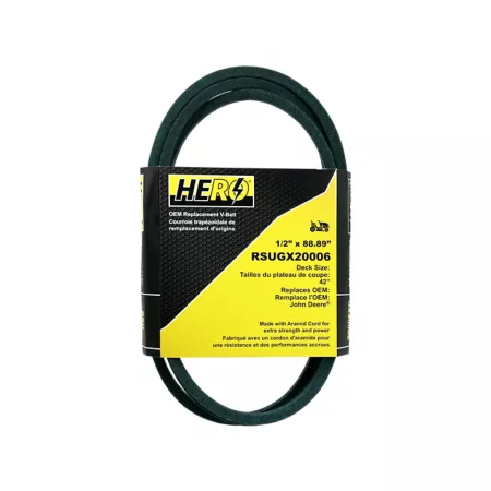 Hero 42" Premium OEM Replacement Transmission Drive Belt - John Deere GX20006 Mower Belts