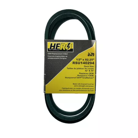 Hero 140294 Premium OEM Replacement Drive Belt for 42" and 44" Mowers Mower Belts