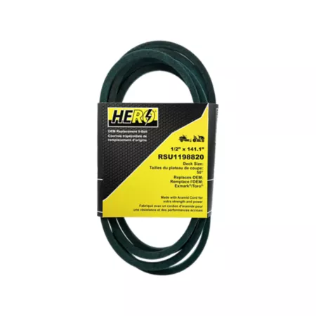 Hero 1198820 Premium OEM Replacement Belt for 50 in Mower Deck Mower Belts