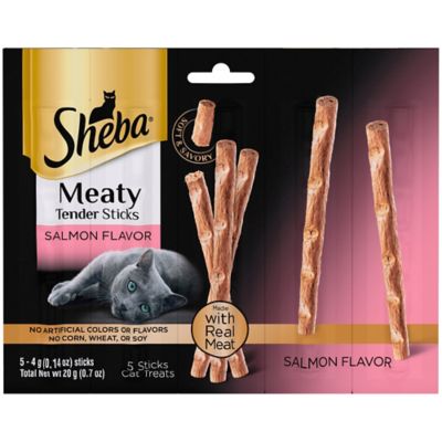 Sheba SHEBA Meaty Tender Sticks Soft Cat Treats Salmon Flavor, (5) 0.14 oz Sticks