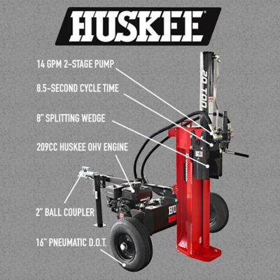 Image showing  20-Ton Gas-Powered Horizontal/Vertical Log Splitter, 209cc Engine