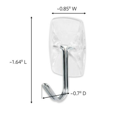 Image showing  0.5 lb. Small Clear Wire Hooks with Clear Strips