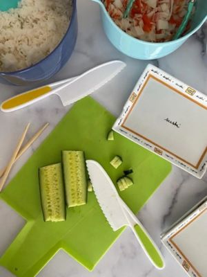 Image showing  Knives for Kids 3 pc. Nylon Kitchen Baking & Cooking Knife Set in 3 Sizes & Colors - BPA-Free Kids' Knives