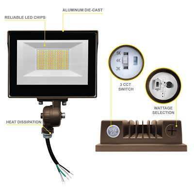 Image showing  25 Watt 3Ct pc. Bronze Flood Light