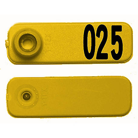 Y-Tex Male Buttons for Cattle Ear Tags Yellow 25 Count