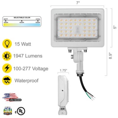 Image showing  15 Watt 3Cct White Flood Light