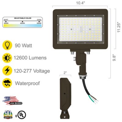 Image showing  90 Watt 3Cct Bronze Flood Light