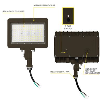 Image showing  90 Watt 3Cct Bronze Flood Light