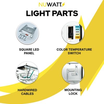 Image showing  1x1 Black Led Surface Mount Panel 18W