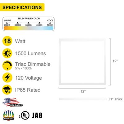 Image showing  1x1 White Led Surface Mount Panel 18W