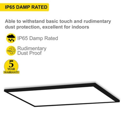 Image showing  1x2 Black Led Surface Mount Panel 22W
