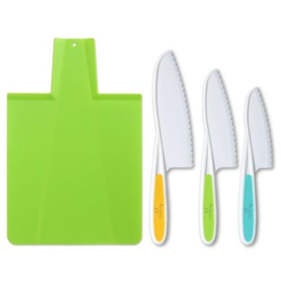 Tovla Jr. Kids Kitchen Knife and Foldable Cutting Board Set: Children's Cooking Knives in 3 Sizes - BPA-Free