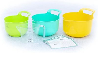 Image showing  Cooking and Baking Mixing Bowl and Pitcher Set for Kids - Baking Set for Girls' & Boys' - Real Accessories & Utensil