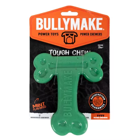 BULLYMAKE T-Bone Green Nylon Dog Chew Toy Mint Flavor Dog Chew Toys