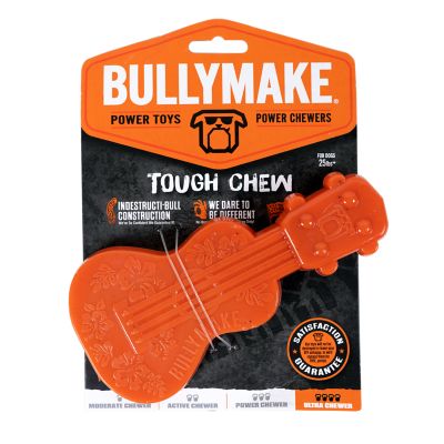 BULLYMAKE Nylon Orange Ukulele Peanut Butter Flavor Dog Toy