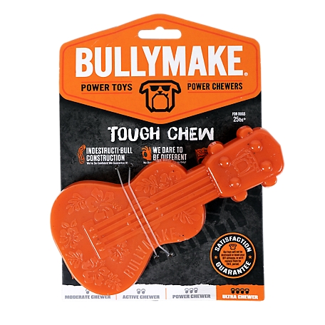 BULLYMAKE Nylon Orange Ukulele Peanut Butter Flavor Dog Toy