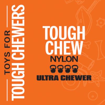 Image showing  Nylon Orange Ukulele Peanut Butter Flavor Dog Chew Toy